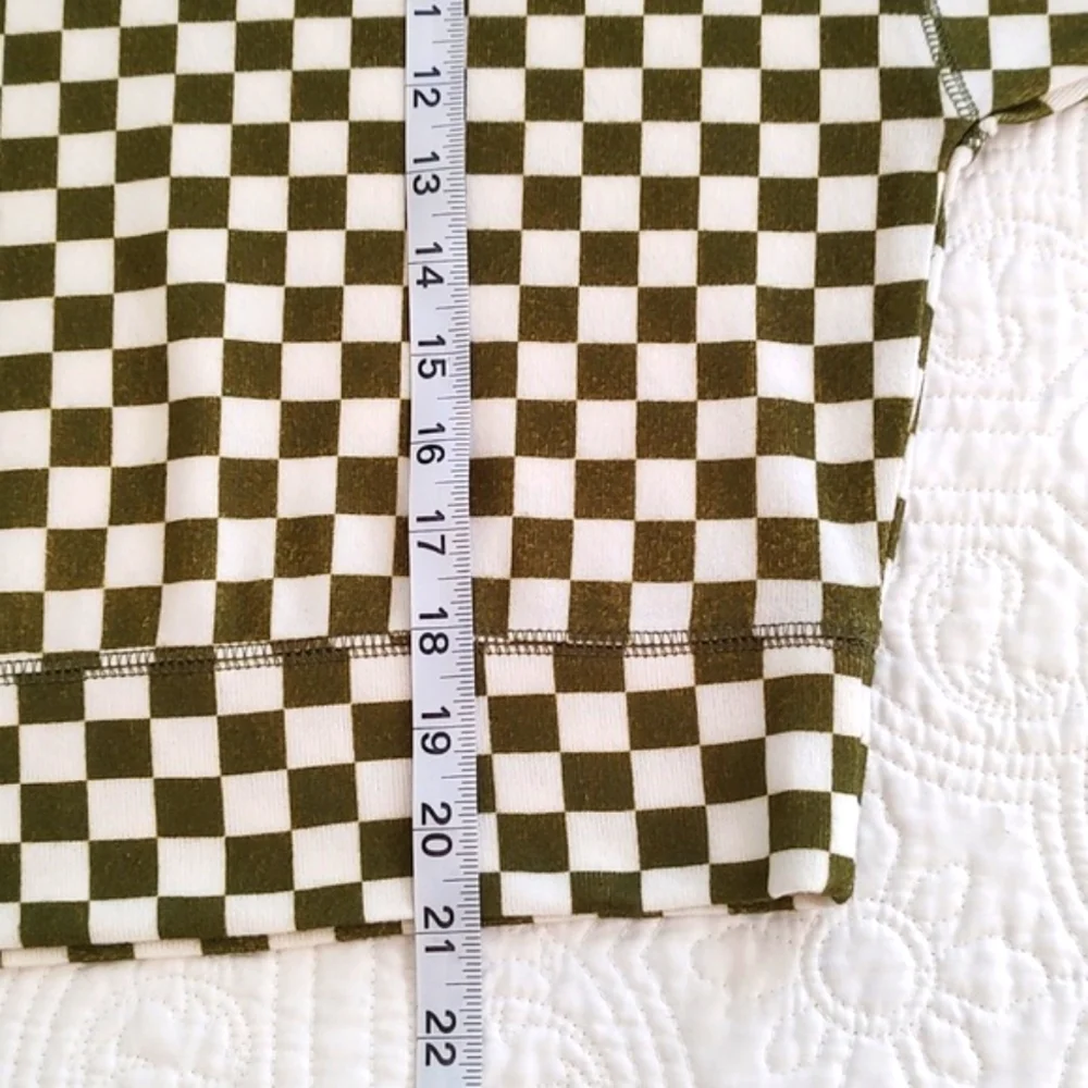 Double Zero Checkered Boxy Cropped Sweatshirt/ Size L - Picture 7 of 9